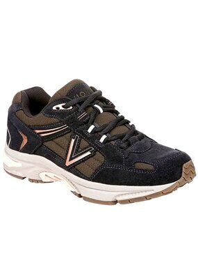 Vionic 23Walk 2.0 Orthopedic Suede Lace Sneakers Womens 7 Wide Black Olive Pink